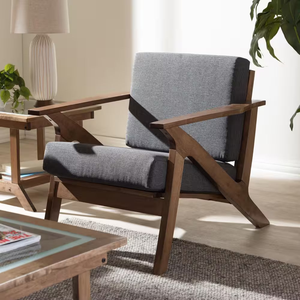 Cayla Gray Fabric Upholstered Accent Chair