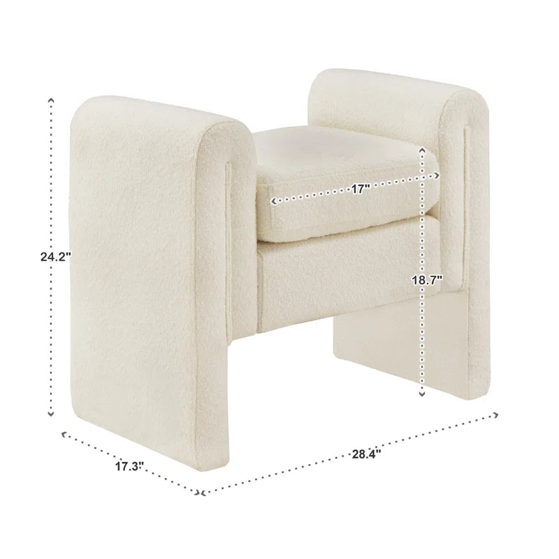 Millwood Boucle Upholstered Bench