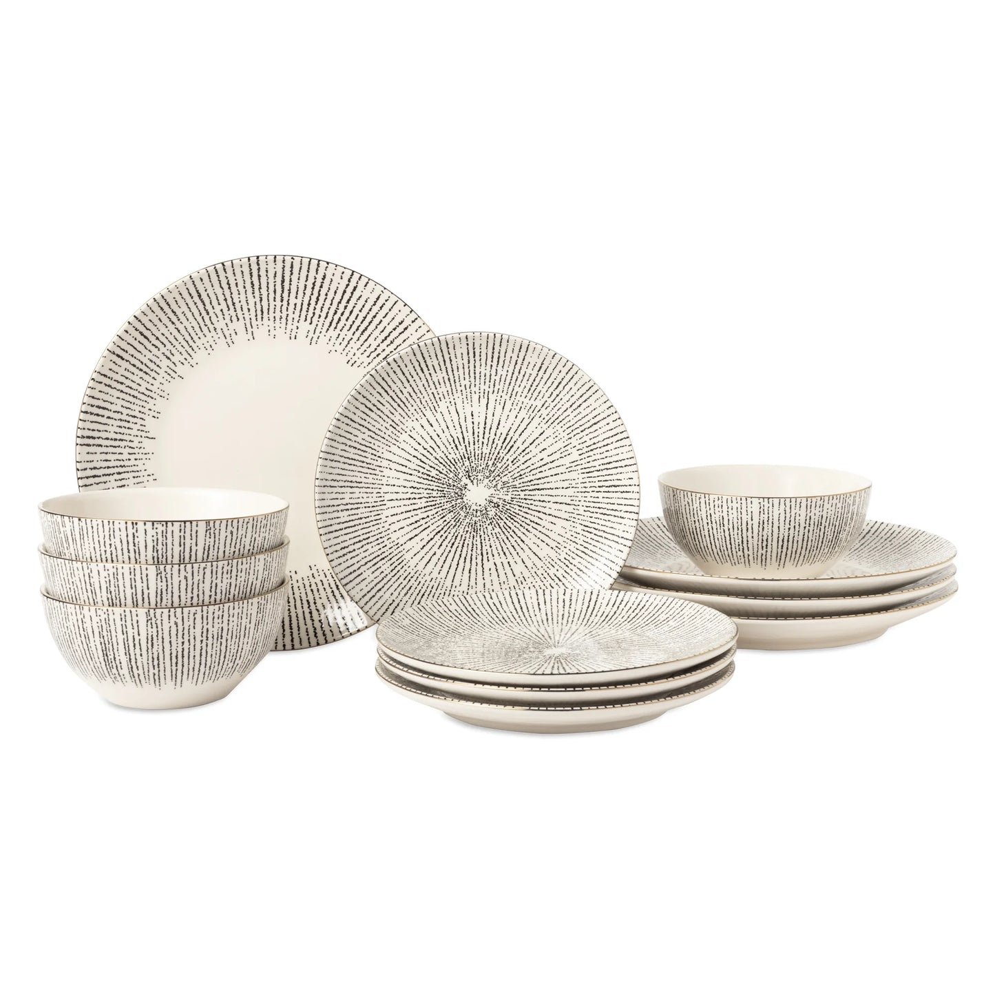 Riley 12-Piece Ceramic Dinnerware Set