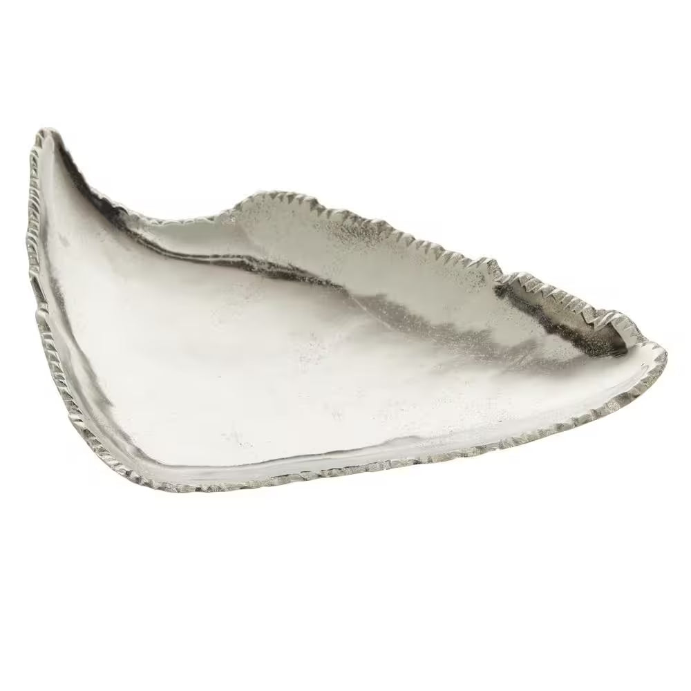 Silver Aluminum Live Edge Decorative Tray