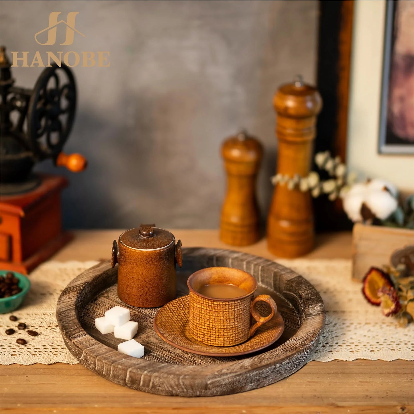 Decorative Candle Tray Decor: round Wooden Trays for Decor,Farmhouse Coffee Table Tray Decor Centerpiece