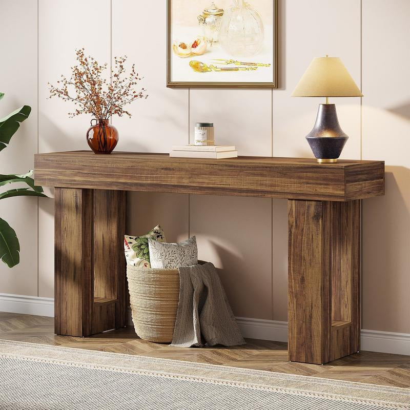 Spaco 63-Inch Long Console Table, Wooden Rectangular Sofa Table behind the Couch, Farmhouse Entryway Table for Entrance, Hallway, Living Room