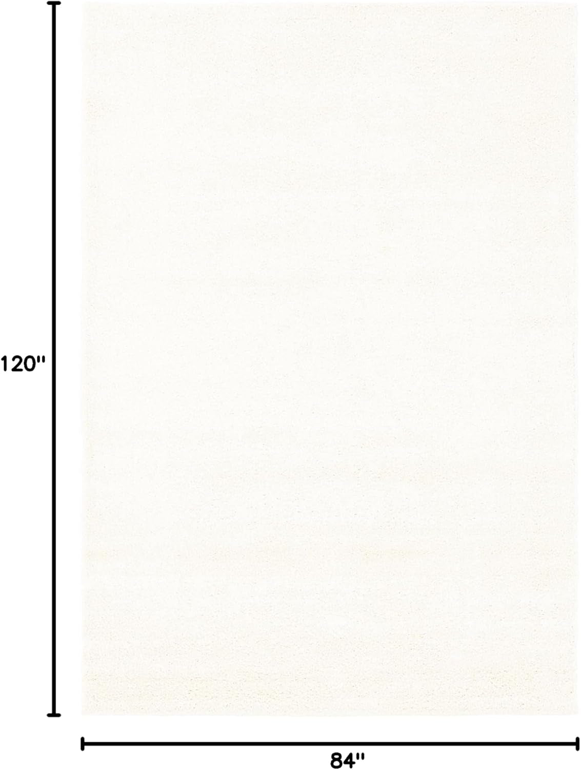 Soft Solid Shag Collection Area Rug – 7X10 White Shag Rug Perfect for Bedrooms, Dining Rooms, Living Rooms