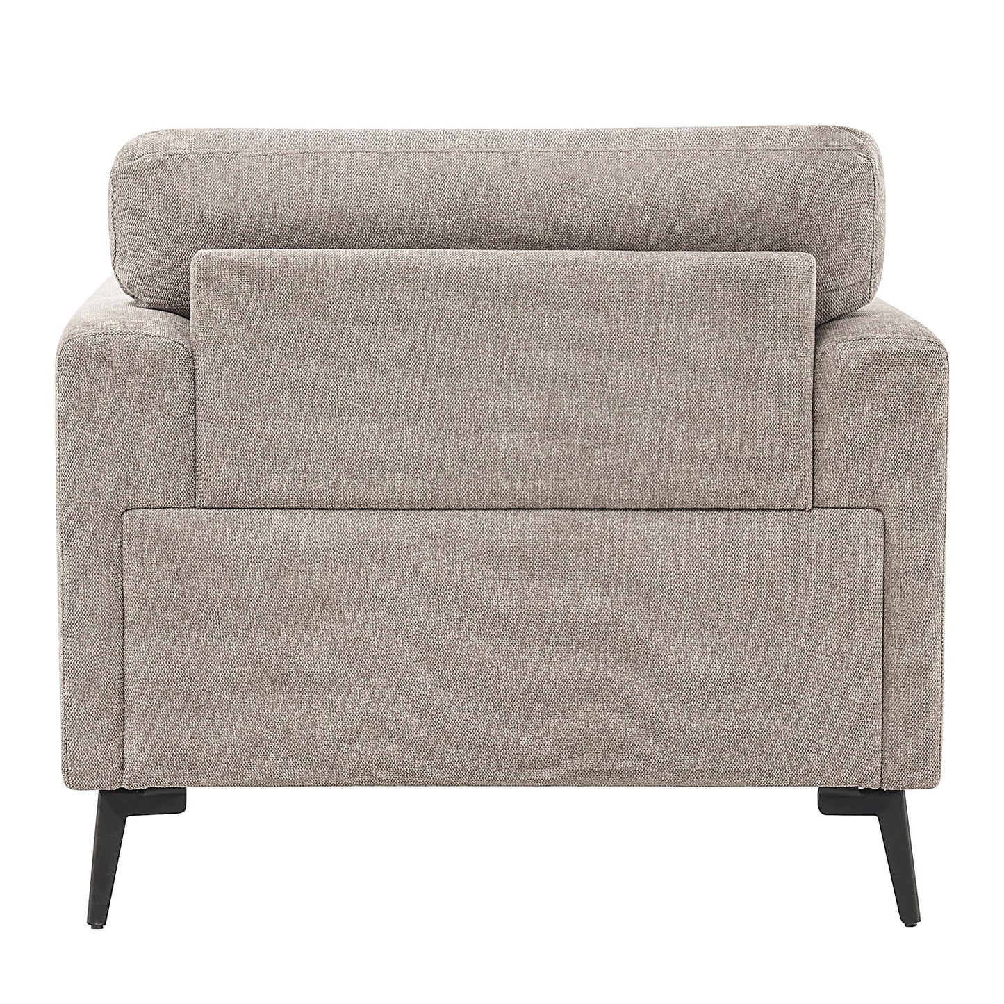 Accent Chair Set of 2, 37.8" Wide Linen Upholstered Living Room Armchairs, Modern Comfy Fabric Lounge Arm Chairs for Bedroom, Light Brown