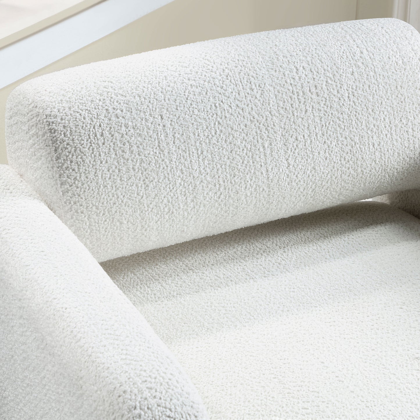 Prie Modern Boucle Fabric Indoor Armchairs & Accent Chairs, White
