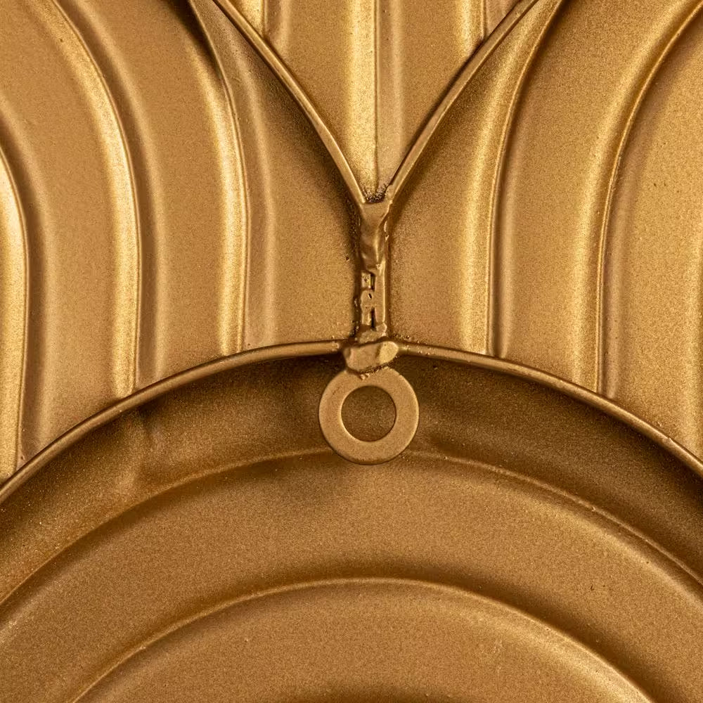 31.1 In. X 30.5 In. Gold Decorative Waves Wall Metal Work