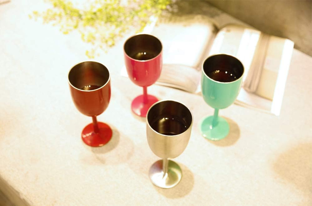 Stainless Steel Wine Glasses(2 Pack).Double Walled Vacuum Insulated Wine Tumbler Cups with Lid and Straw.Friendship,Christmas,Birthday Gifts for Women Men Friends Dad Mom(10Oz Stainless Steel)