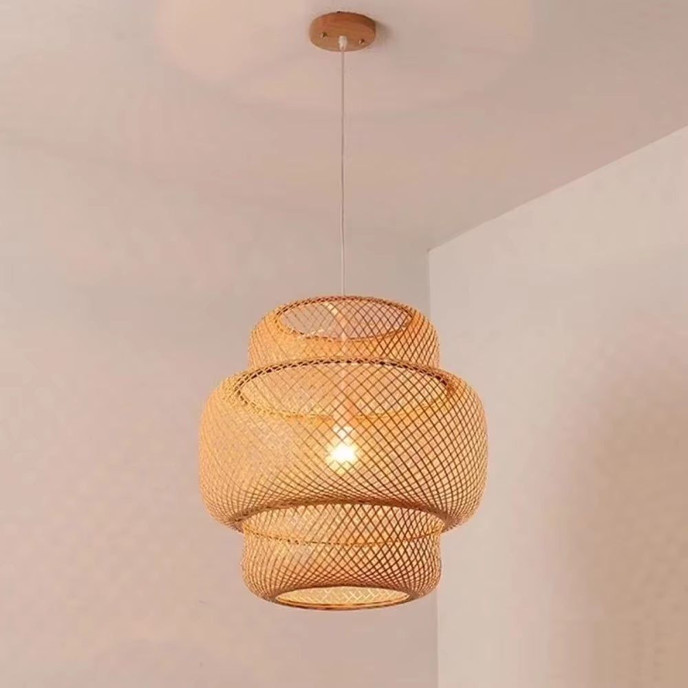 Chinese Classical Bamboo Woven Chandeliers Creative Restaurant Guest House Chinese Rattan Chandeliers