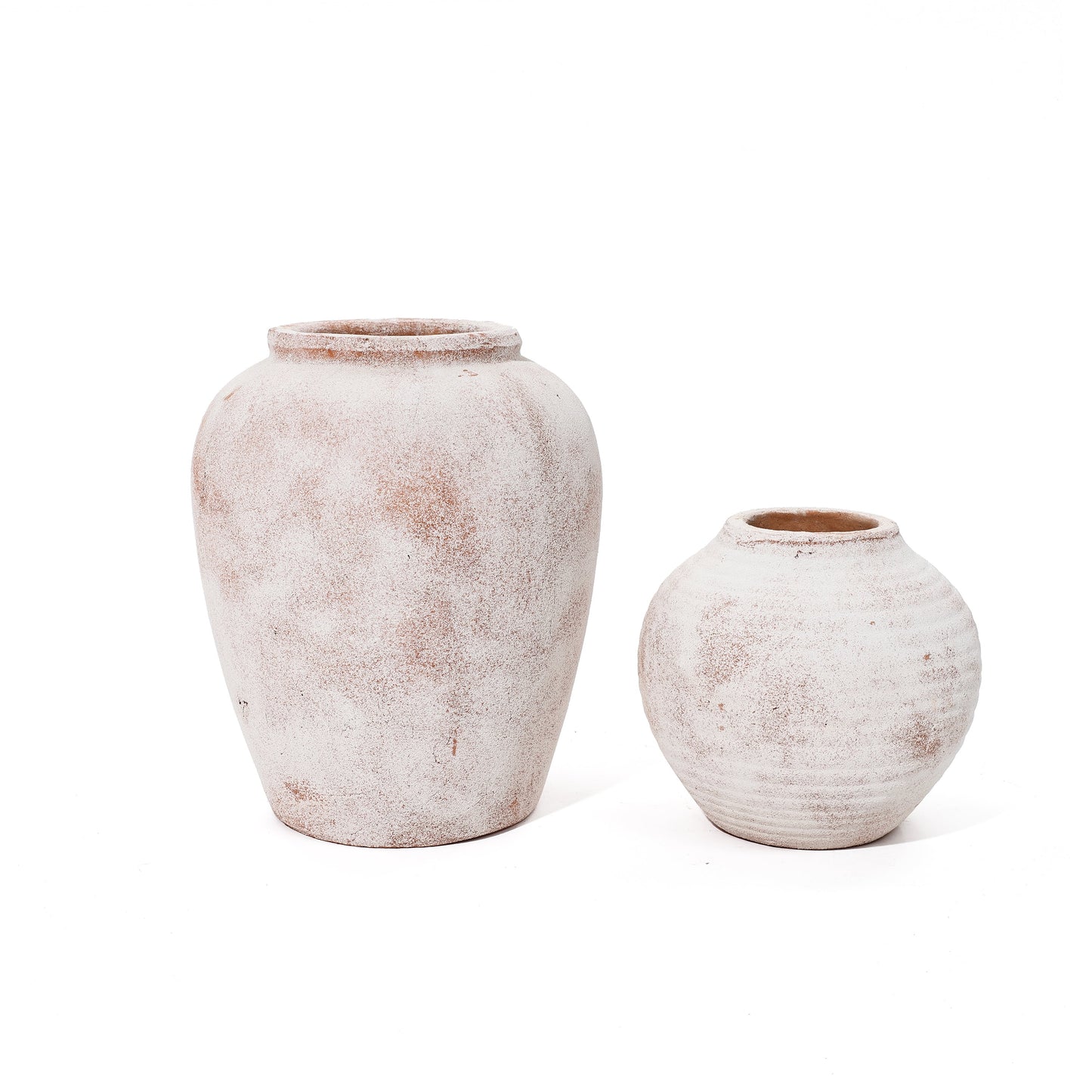 Marble Brown and White 7.5-Inch Tall Terracotta Vase