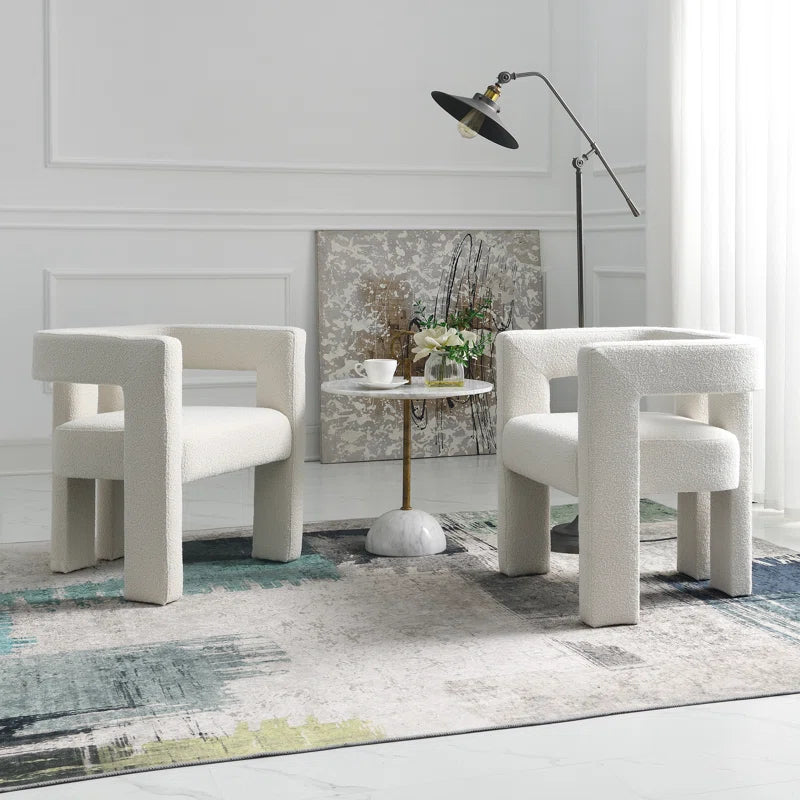 24" Wide Boucle Upholstered Armchair
