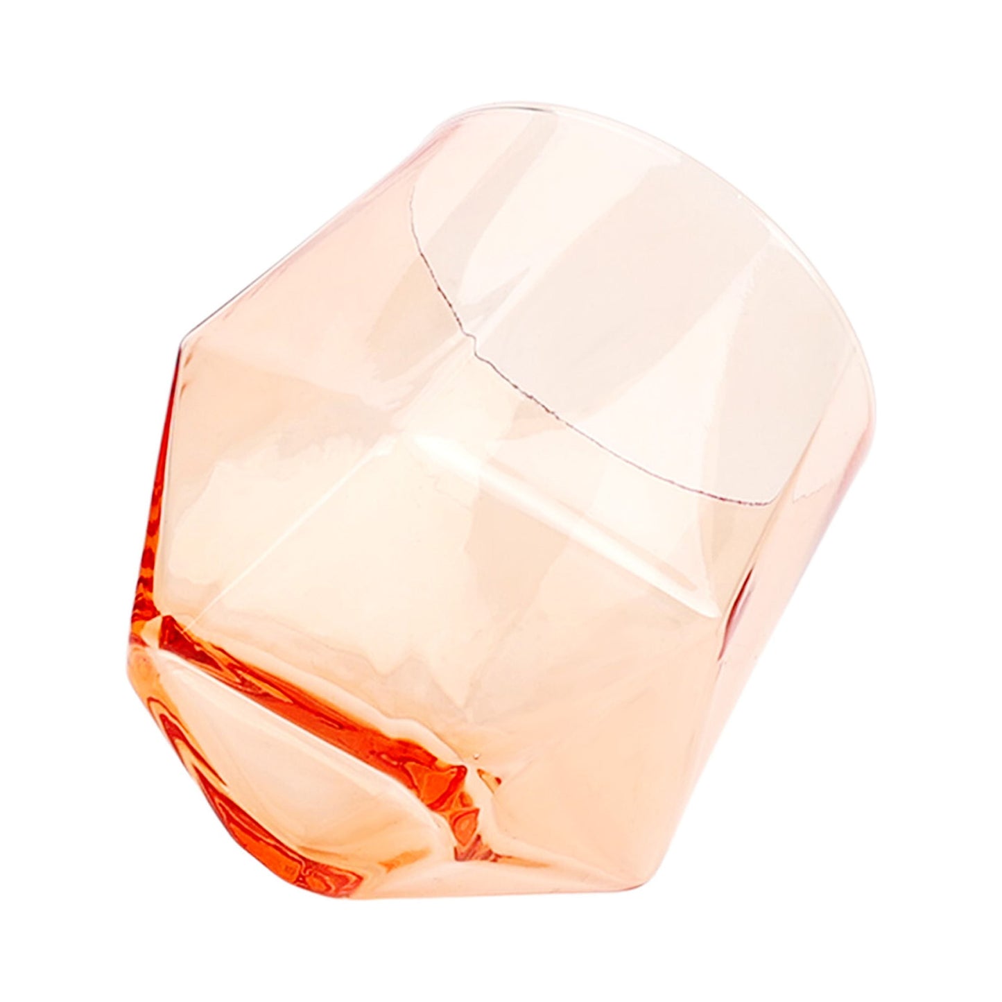 Just Feed Me by 4-Piece 15-Ounce Stemless Wine Glass Set, Peach Amber
