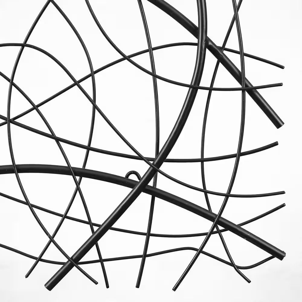 Large Metal Black Abstract Square Wall Art
