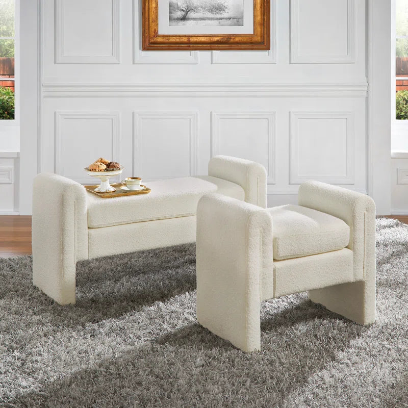 Millwood Boucle Upholstered Bench