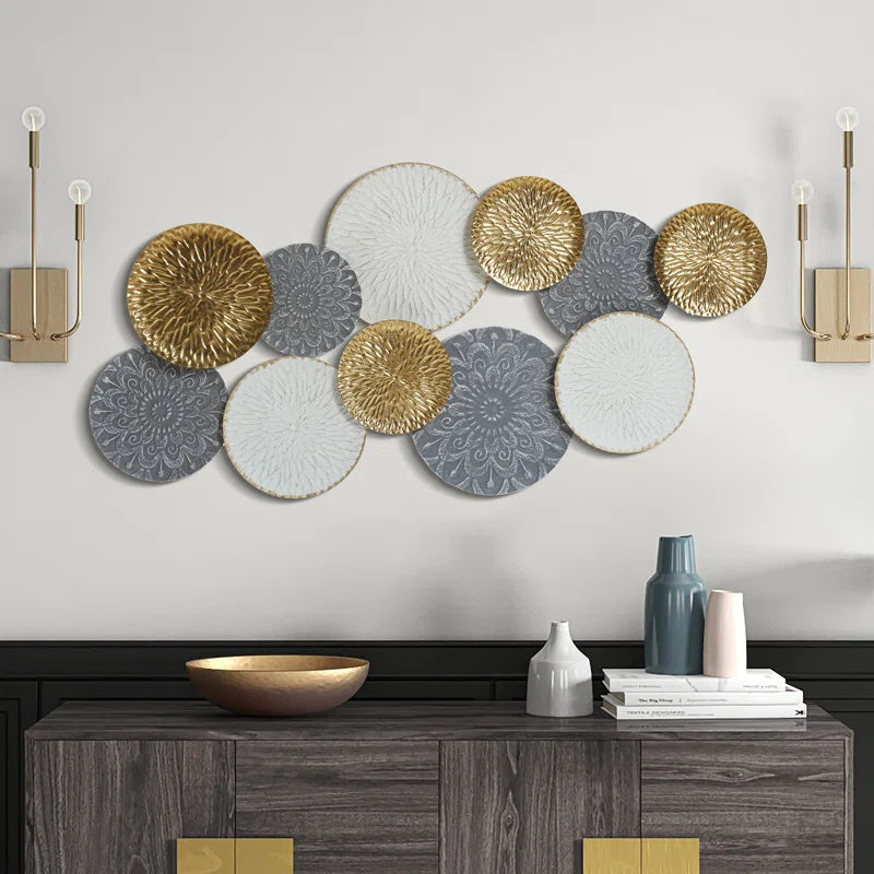 Gold Modern Abstract Wall Decor on Metal