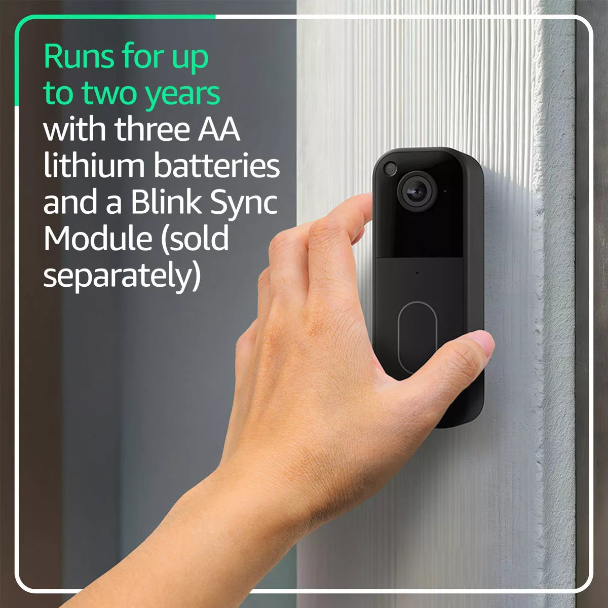 Blink Video Doorbell with Head-To-Toe HD View, Two-Year Battery Life, and Simple Setup, Required Sync Module Not Included