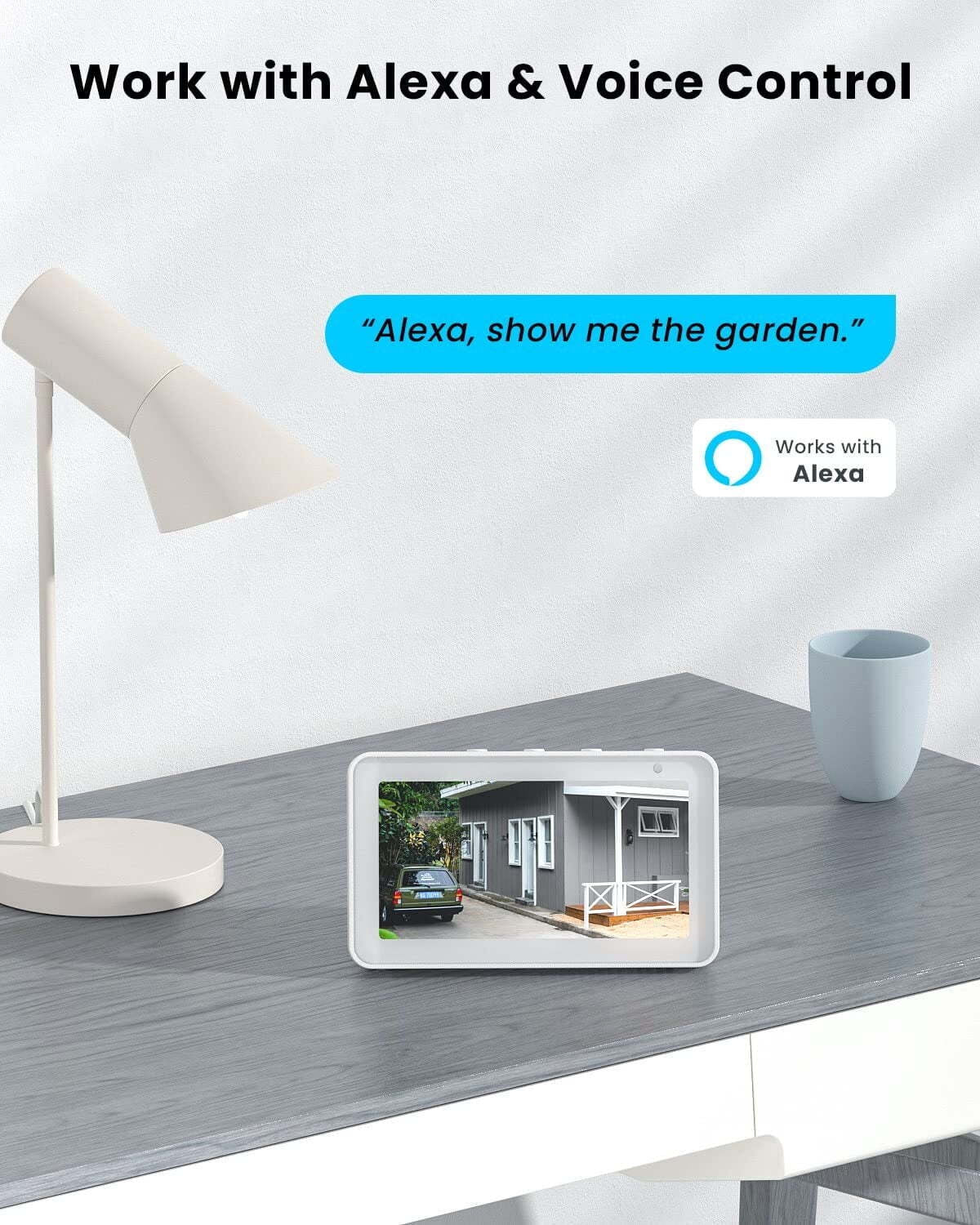 360° View PTZ Solar Security Cameras Wireless Wifi Outdoor, Spotlight 2K/3MP, Color Night Vision, PIR Motion Detection, Solar Outdoor Home Surveillance Camera, Work with Alexa