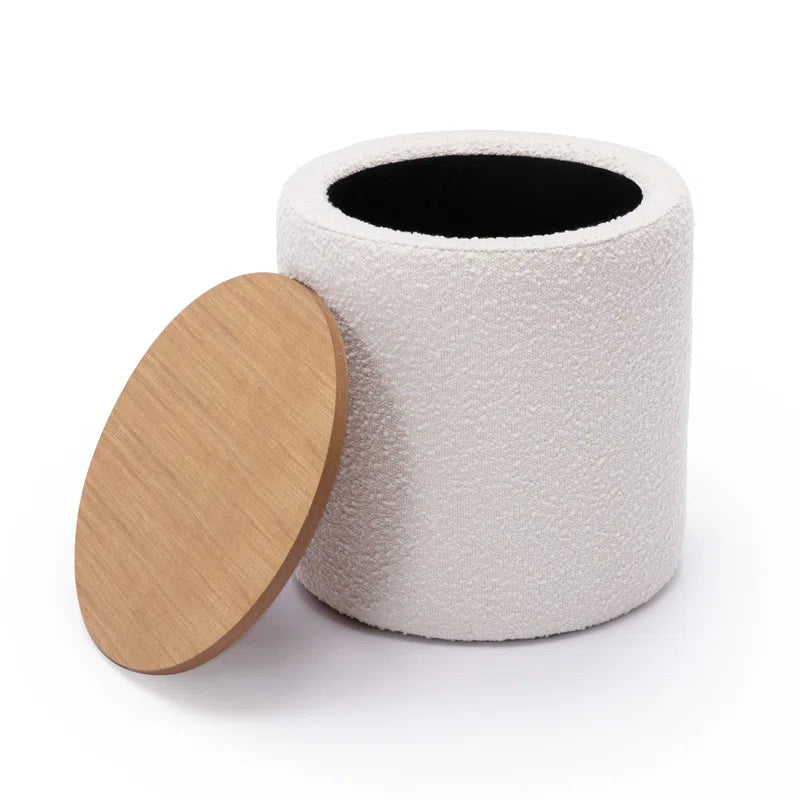 Darasimi 16'' Wide Boucle Upholstered Storage Ottoman
