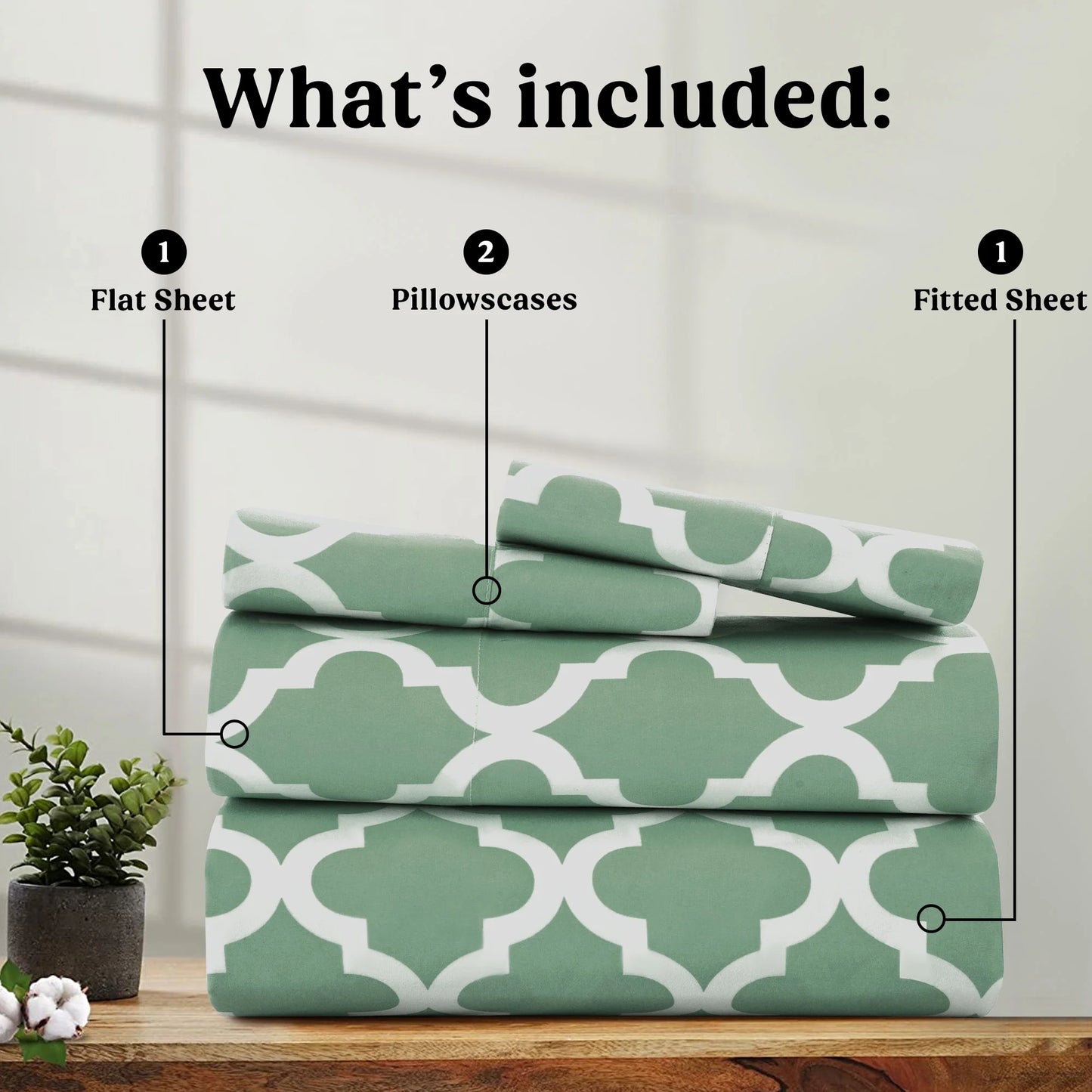 Extra Soft Microfiber Deep Pocket Bed Sheets Set, 4 Piece California King Bedding Sheets - Green