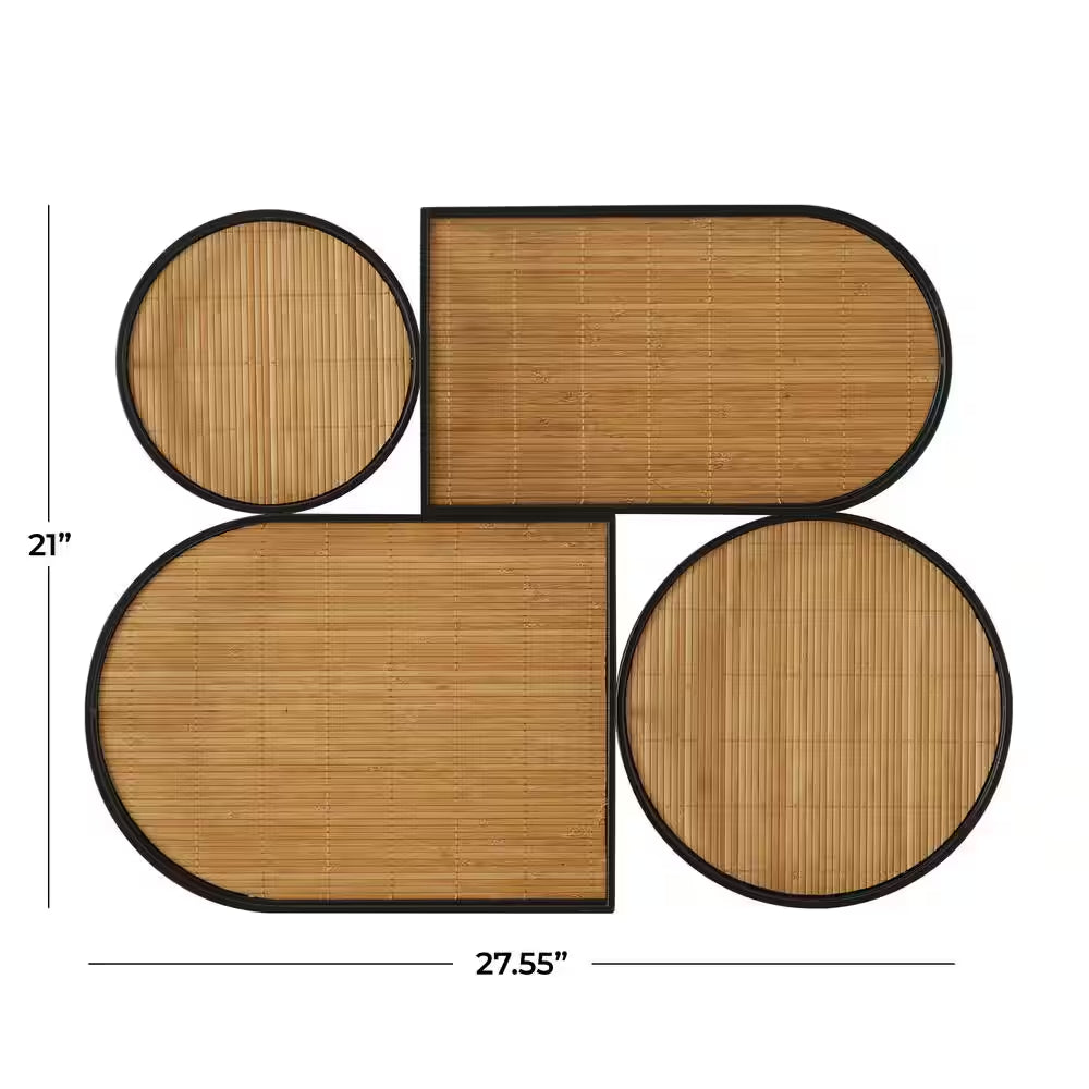 21 In. X 28 In. Brown Bamboo Modern Abstract Wall Decor
