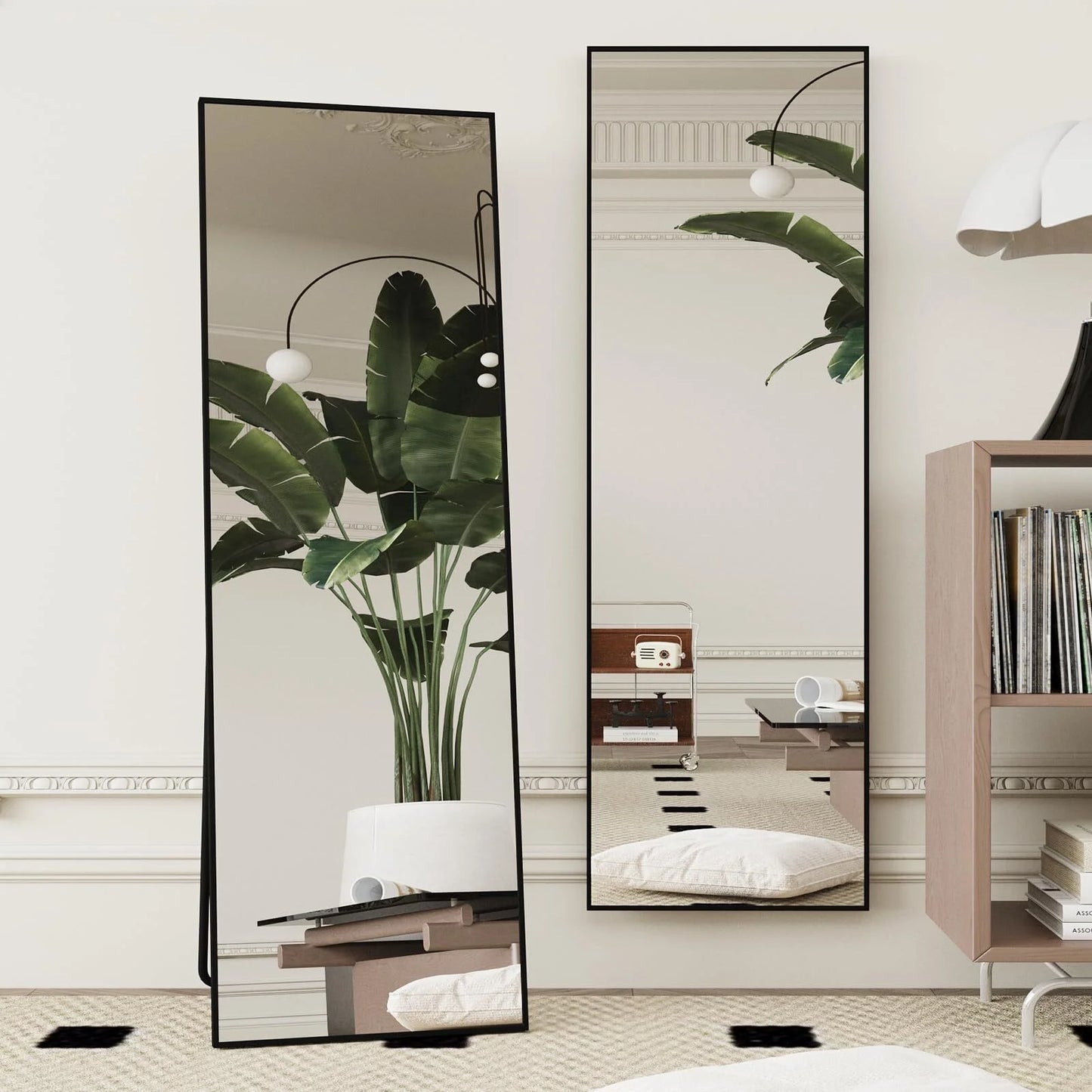 65"X 24" Floor Mirror Full Length Mirror Bedroom Floor Body Mirror with Stand,Black