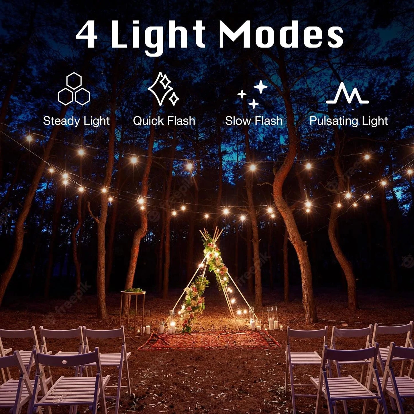 Solar Outdoor String Lights, 100Ft S14 LED Patio Lights with 24 Bulbs, String Lights for Porch Backyard