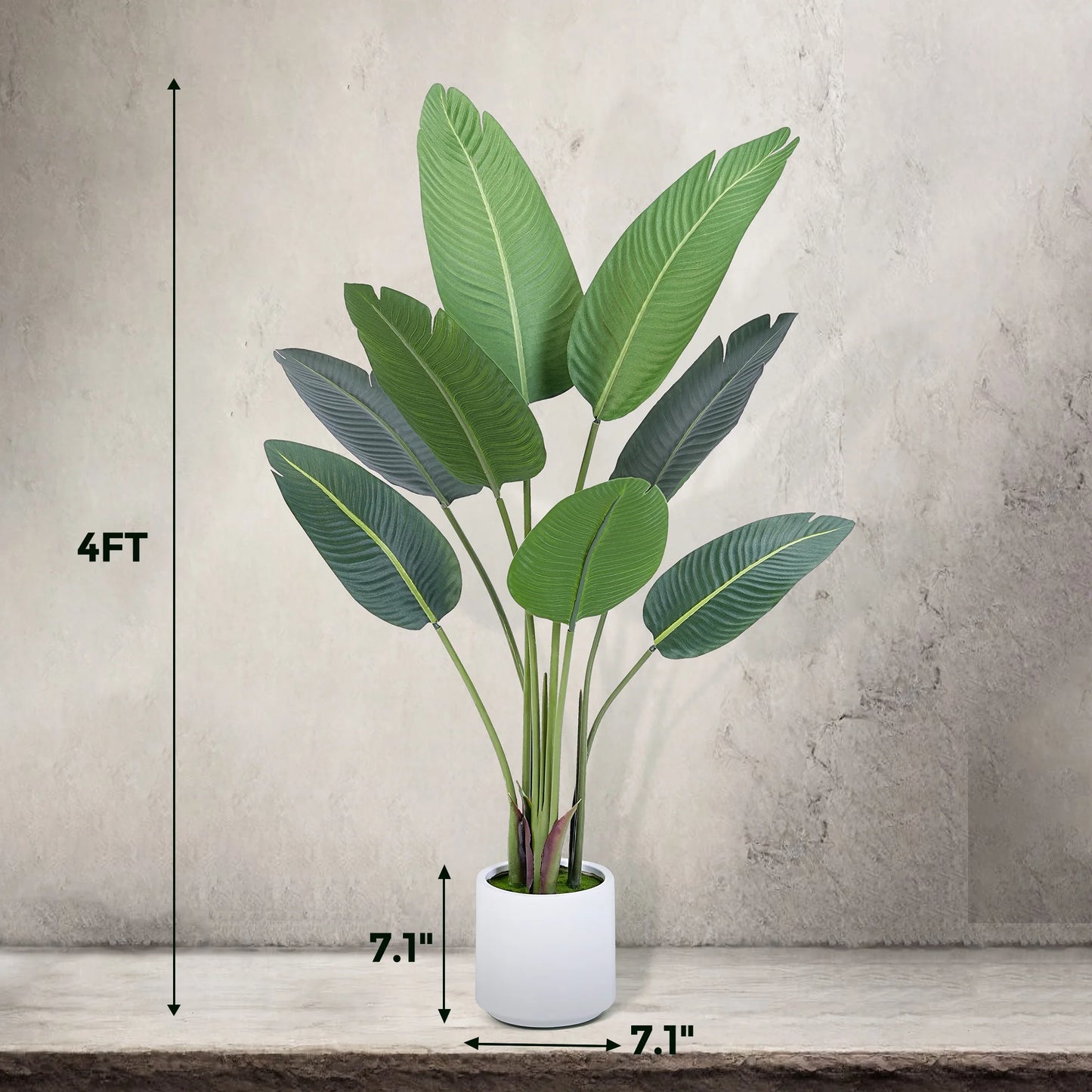 4 Feet Artificial Plant Fake Tropical Palm Tree for Home Office Wedding Valenine Decor