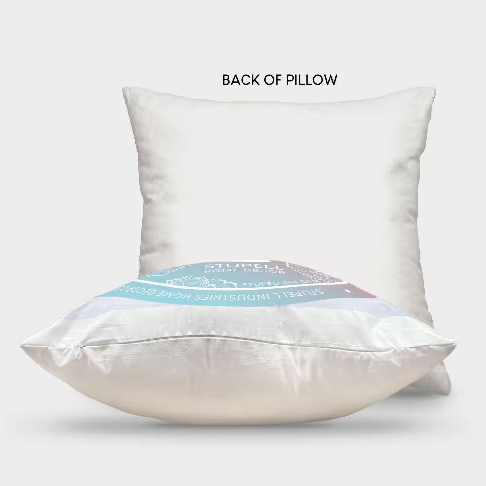 Modern Beach Landscape Blue Rectangular Outdoor Throw Pillow