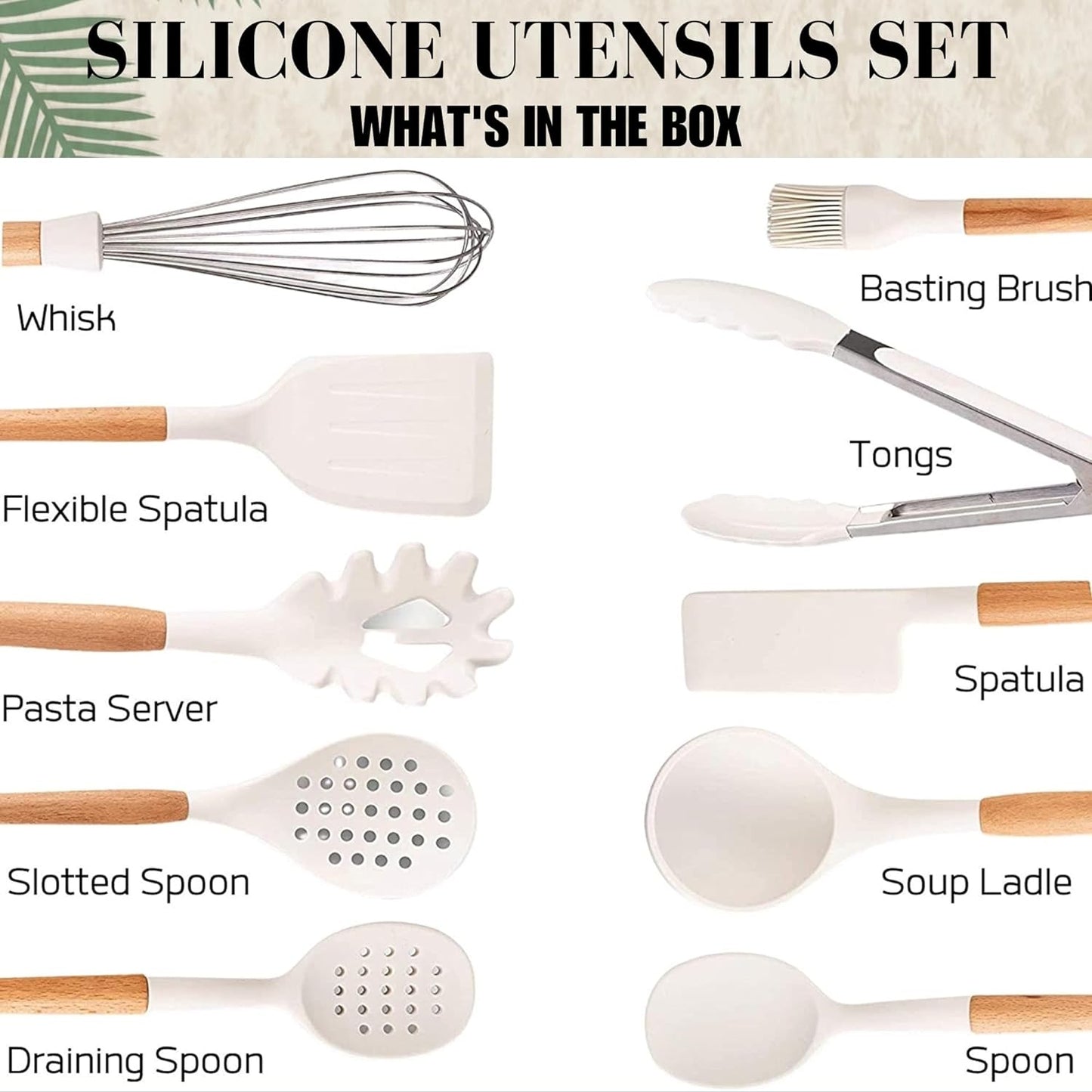 Silicone Cooking Utensils Set Whiteβ11Pcs Silicone Spatula Sets for Cooking | Kitchenware Set, Bpa-Free Kitchen Utensils Set, White Spatula Set | Non Toxic Cooking Utensils Set with Utensil Holder