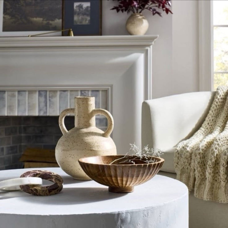Large Matte Ceramic Speckle Glaze Vase - Threshold Designed with Studio Mcgee: