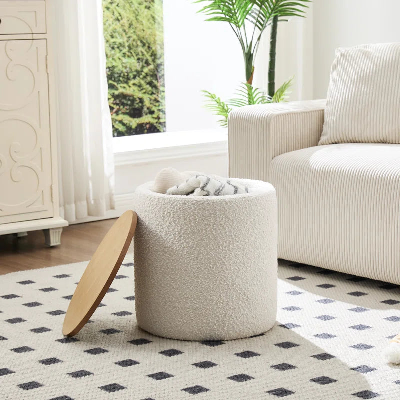 Darasimi 16'' Wide Boucle Upholstered Storage Ottoman