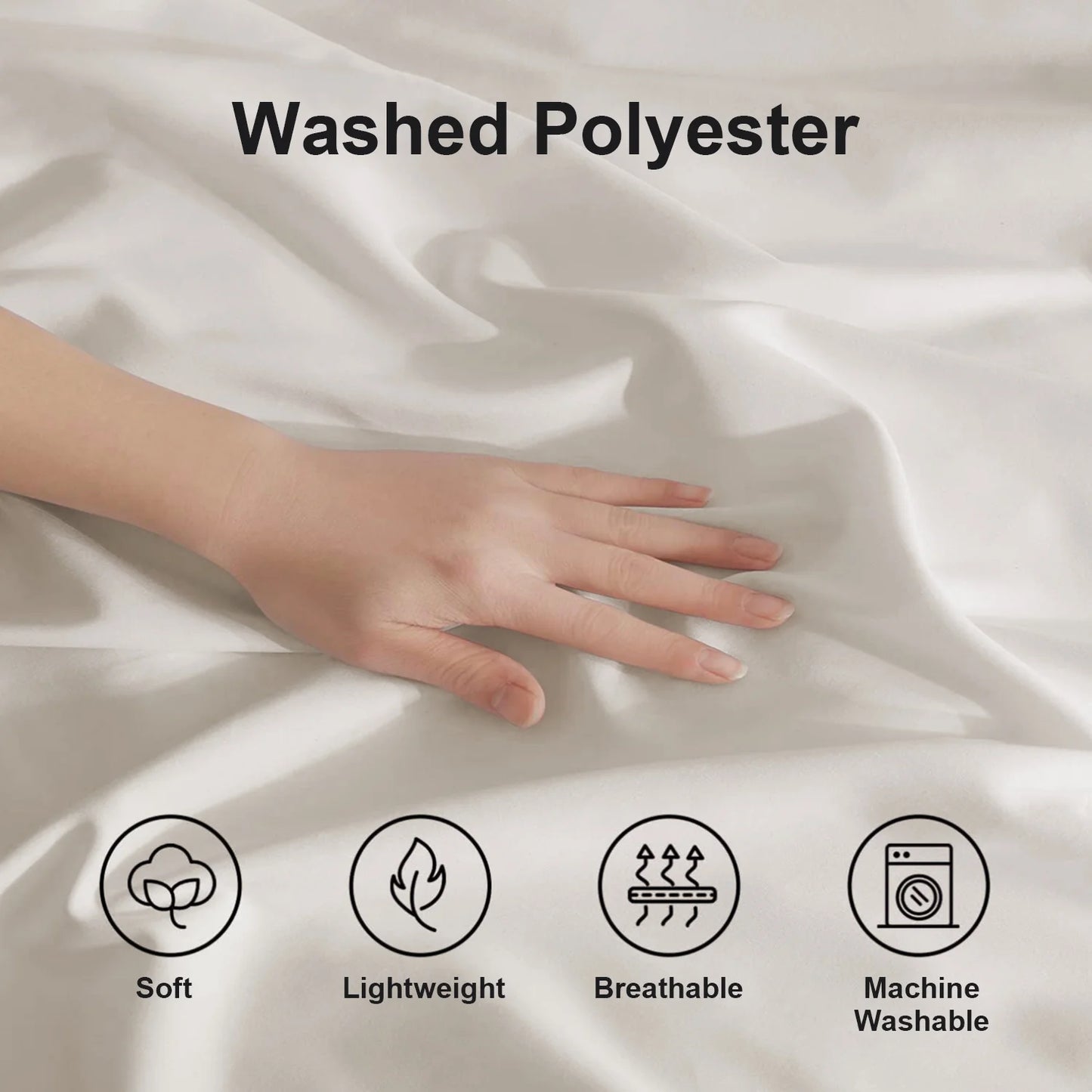 Duvet Cover Set Soft Washed Microfiber Duvet Cover 3 Pieces King White