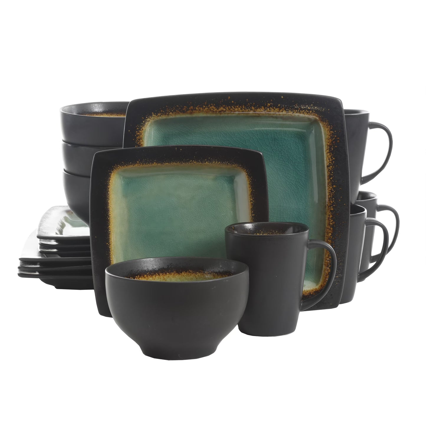 Ocean Oasis 16-Piece Dinnerware Set, Turquoise