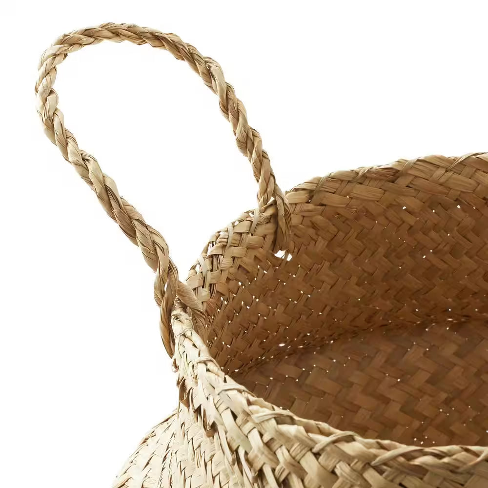 Brown Natural 11 In. X 4.75 In. Seagrass Decorative Basket Medium Storage Bin for Use as Planter for Plants and Trees