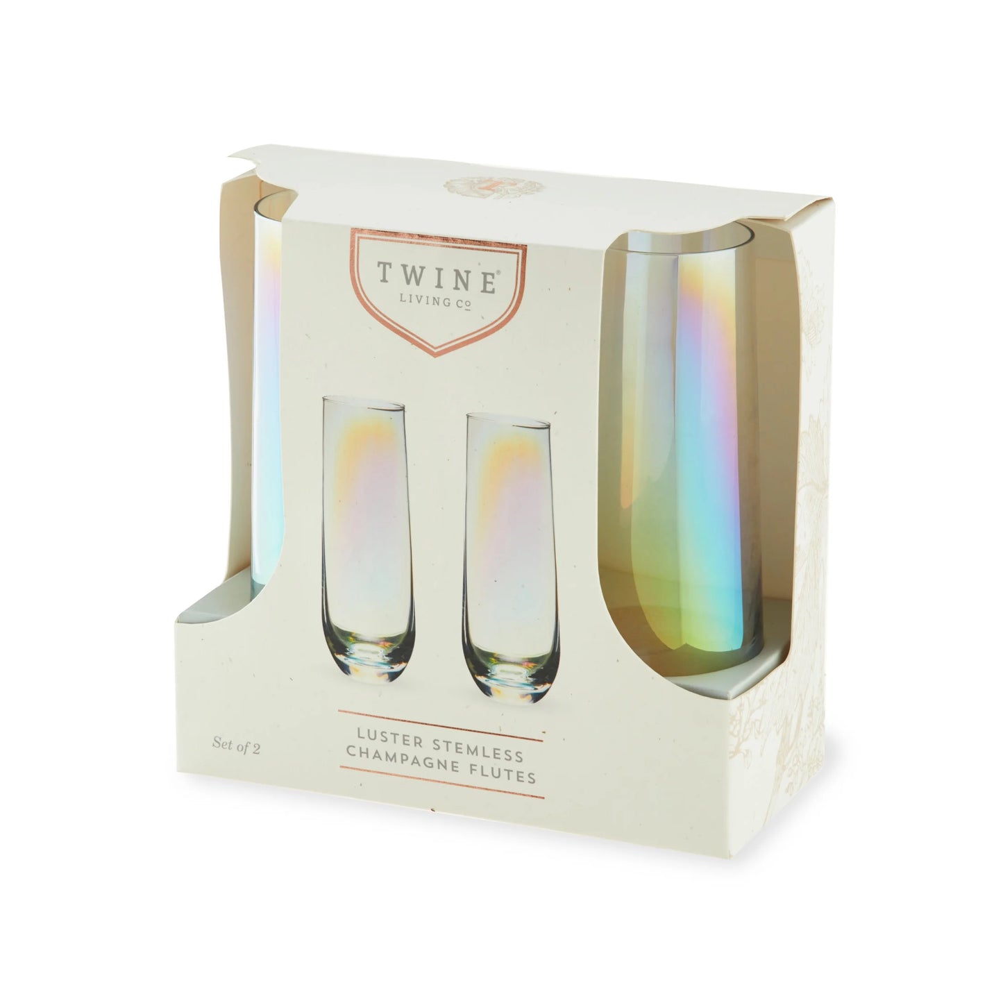 Luster Champagne Flutes for Outdoor, Home Bar Gifts, 10 Oz Set of 2