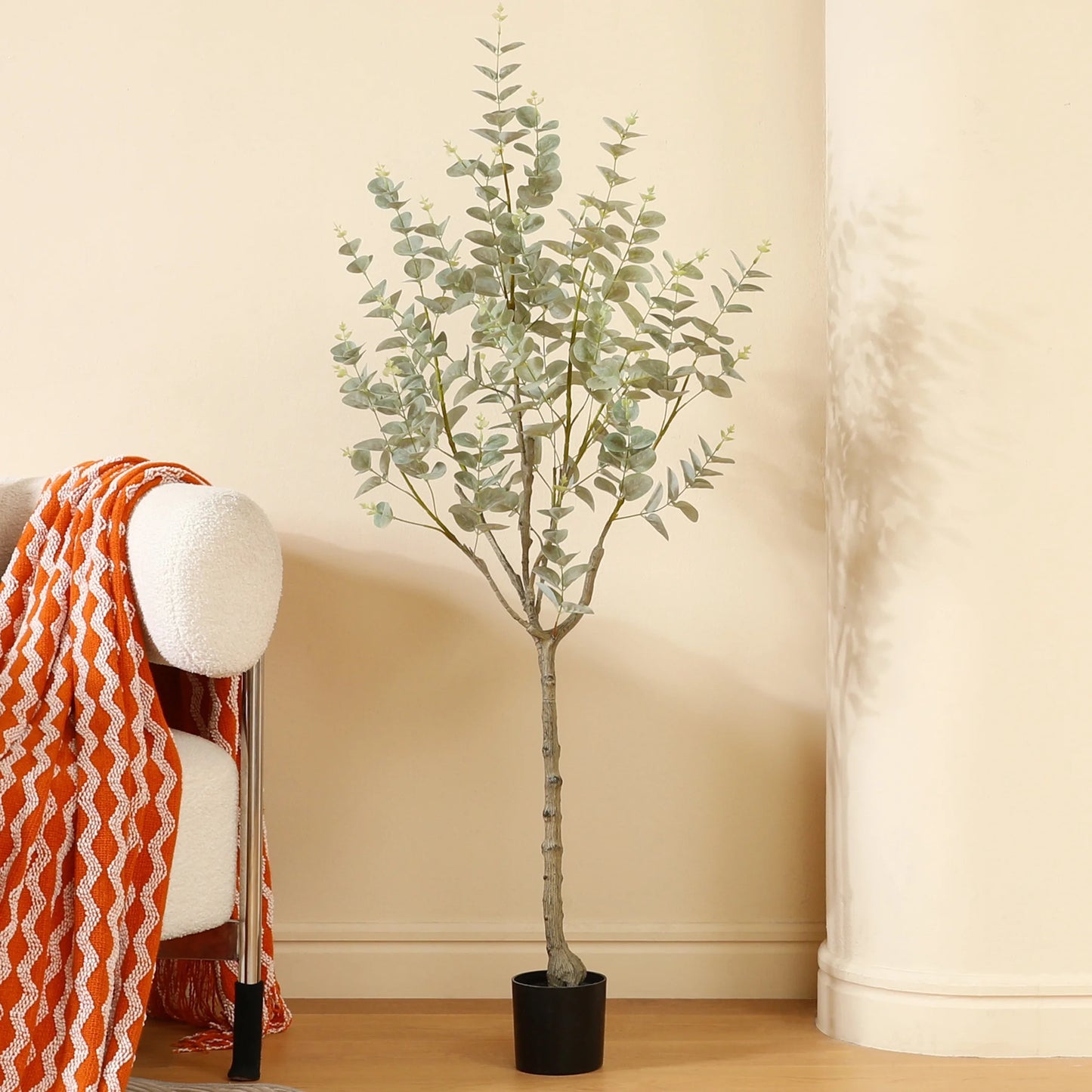 Artificial Eucalyptus Tree 4Ft Faux Eucalyptus Plant in Pot Fake Tree for Home Decor Indoor Living Room Perfect Housewarming Gift Green 1Pack
