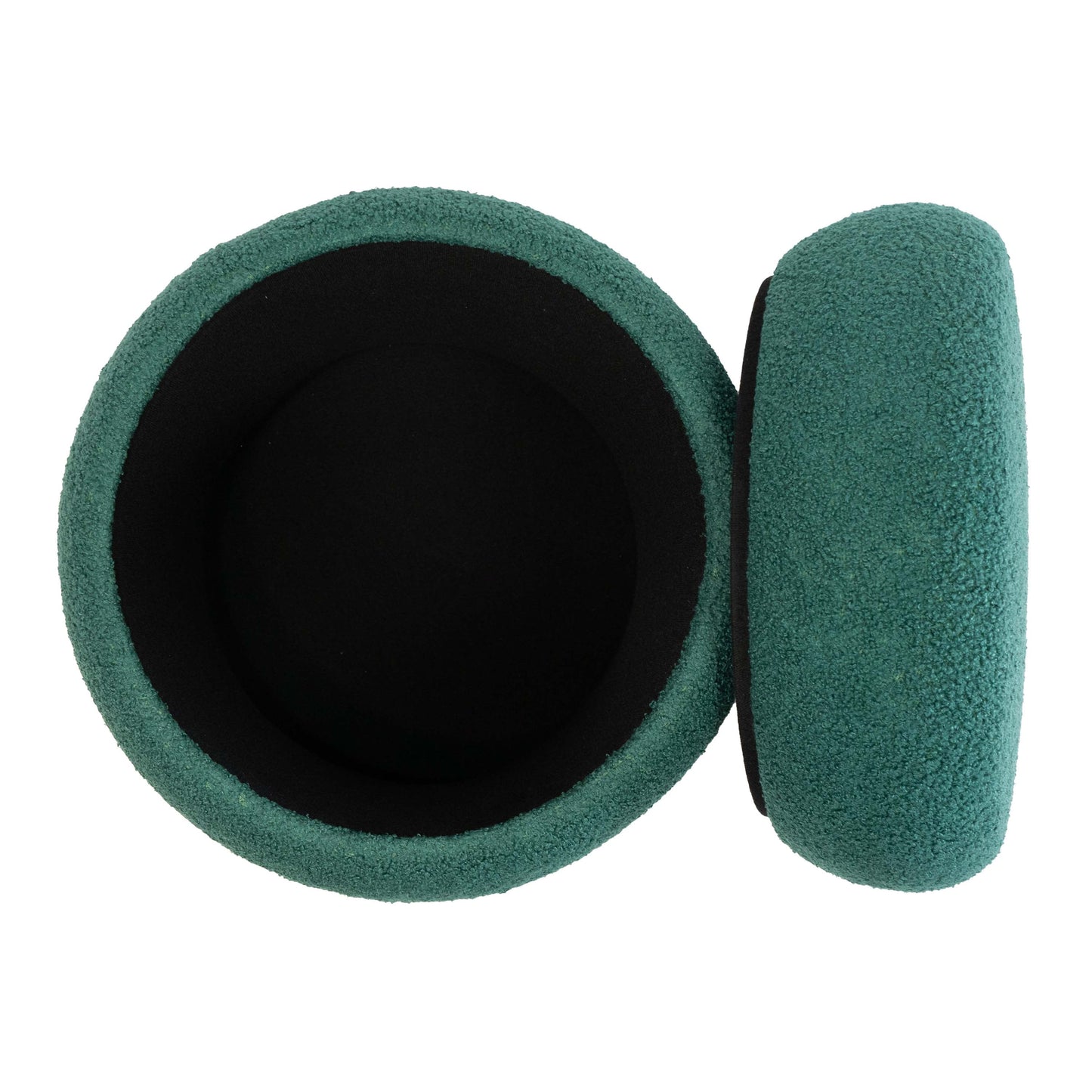 Boucle Cloud Storage Ottoman, Green