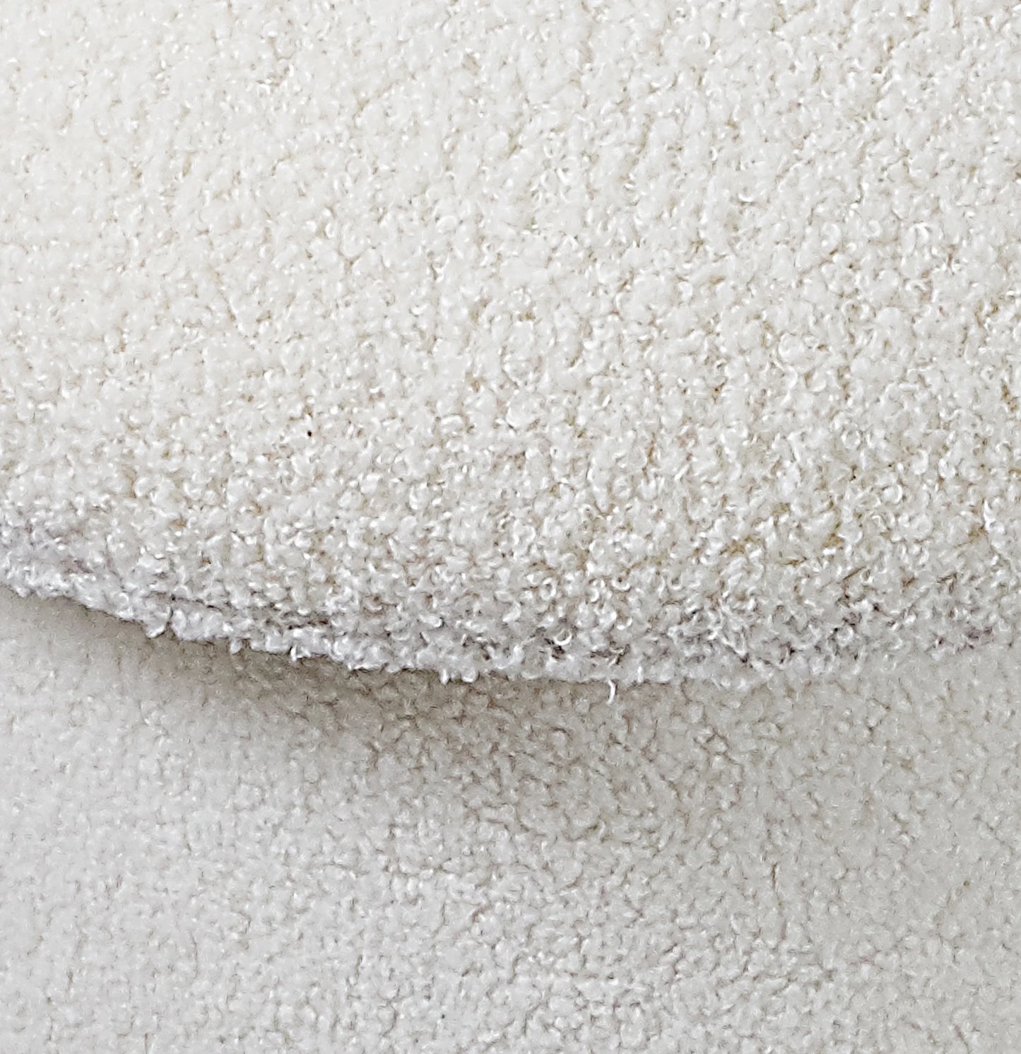 Boucle Mushroom Upholstered Storage Ottoman, Cream