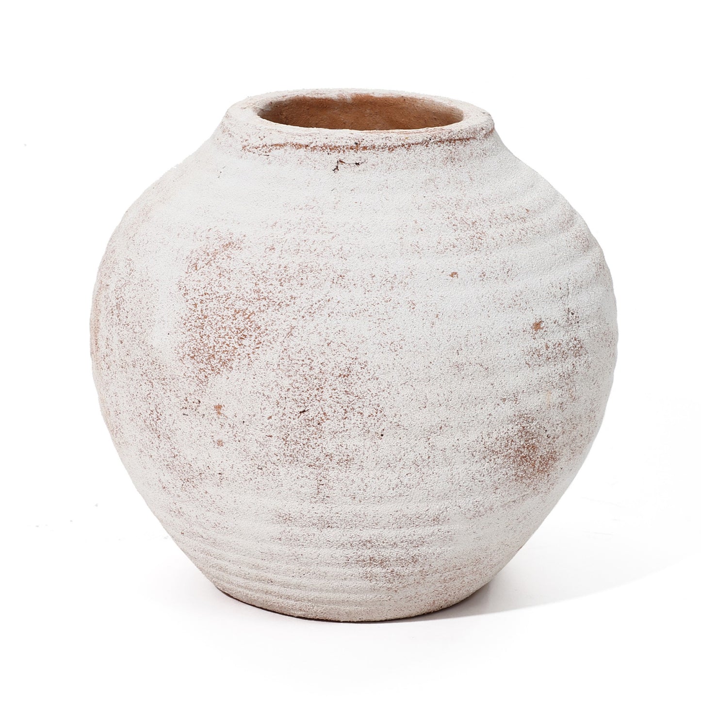 Marble Brown and White 7.5-Inch Tall Terracotta Vase