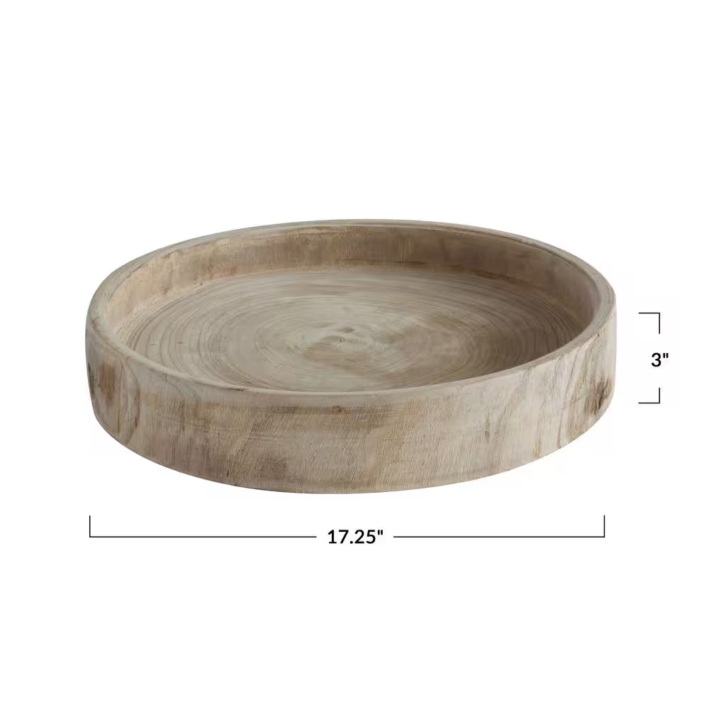 Paulownia Wood Carved Decorative Tray