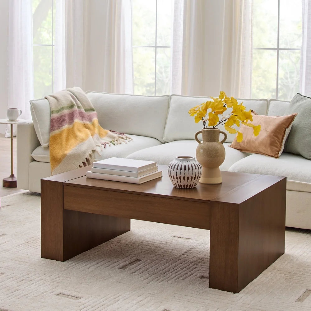 Oversized Coffee Table 47 Inch Modern Design Sturdy Wood Construction Indoor Living Room Furniture Versatile and Stylish