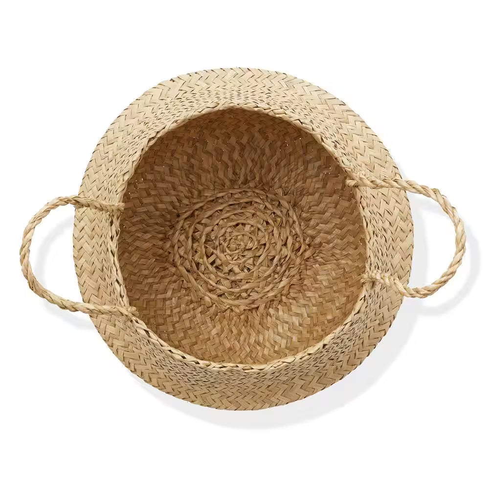 Brown Natural 11 In. X 4.75 In. Seagrass Decorative Basket Medium Storage Bin for Use as Planter for Plants and Trees
