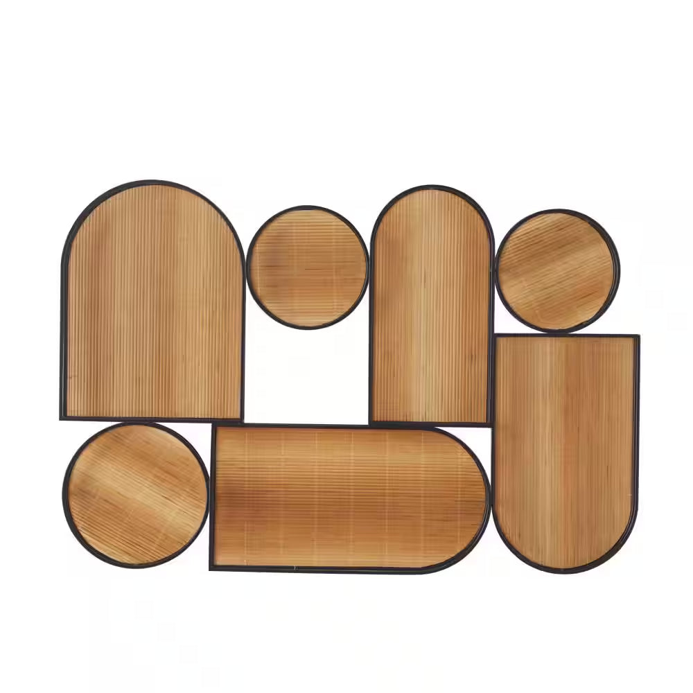 26 In. X 39 In. Brown Bamboo Modern Geometric Wall Decor