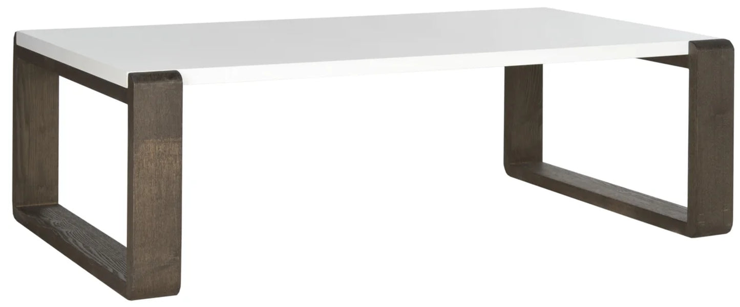 Bartholomew Scandinavian Lacquer Coffee Table White / Dark Brown