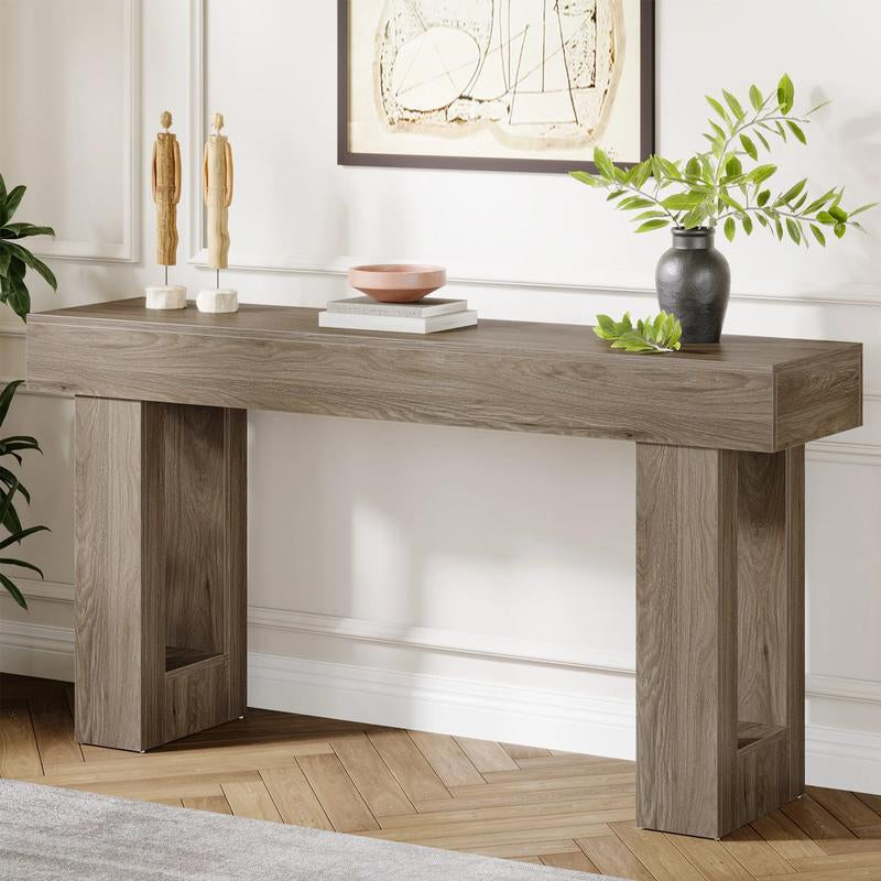 Spaco 63-Inch Long Console Table, Wooden Rectangular Sofa Table behind the Couch, Farmhouse Entryway Table for Entrance, Hallway, Living Room
