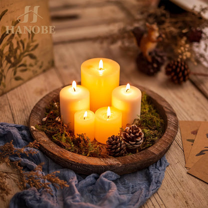 Decorative Candle Tray Decor: round Wooden Trays for Decor，Farmhouse Coffee Table Tray Decor Centerpiece
