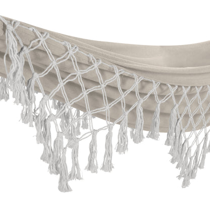 40” Wide Brazilian Style Hammock in a Bag with Decorative Fringe & Hanging Hardware, 250 Lb. Capacity