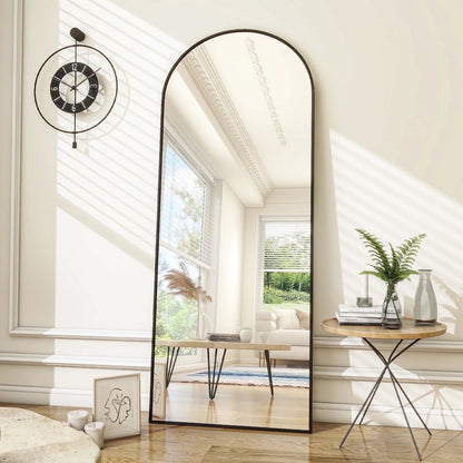 71"X27.1" Arch Full Length Mirror Oversized Floor Mirrors for Standing Leaning, Black