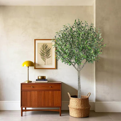 Artificial Olive Tree,6 FT Tall Faux Silk Olive Trees Indoor with 2100 Dense Lea