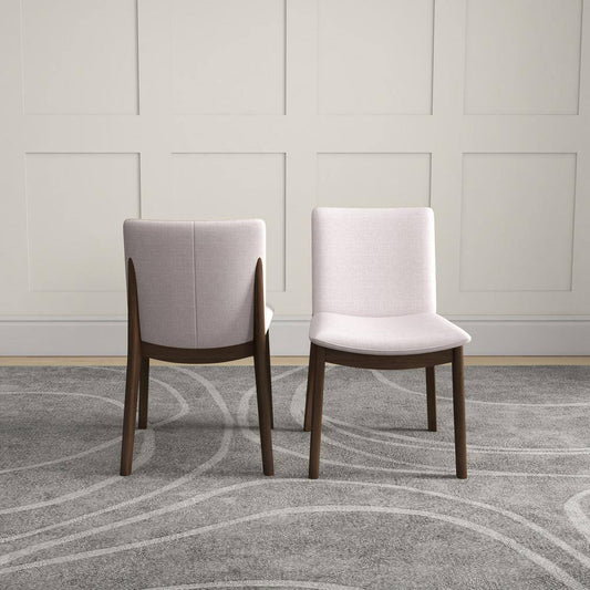 Valentine Mid-Century Modern Beige Fabric Dining Chair (Set of 2)