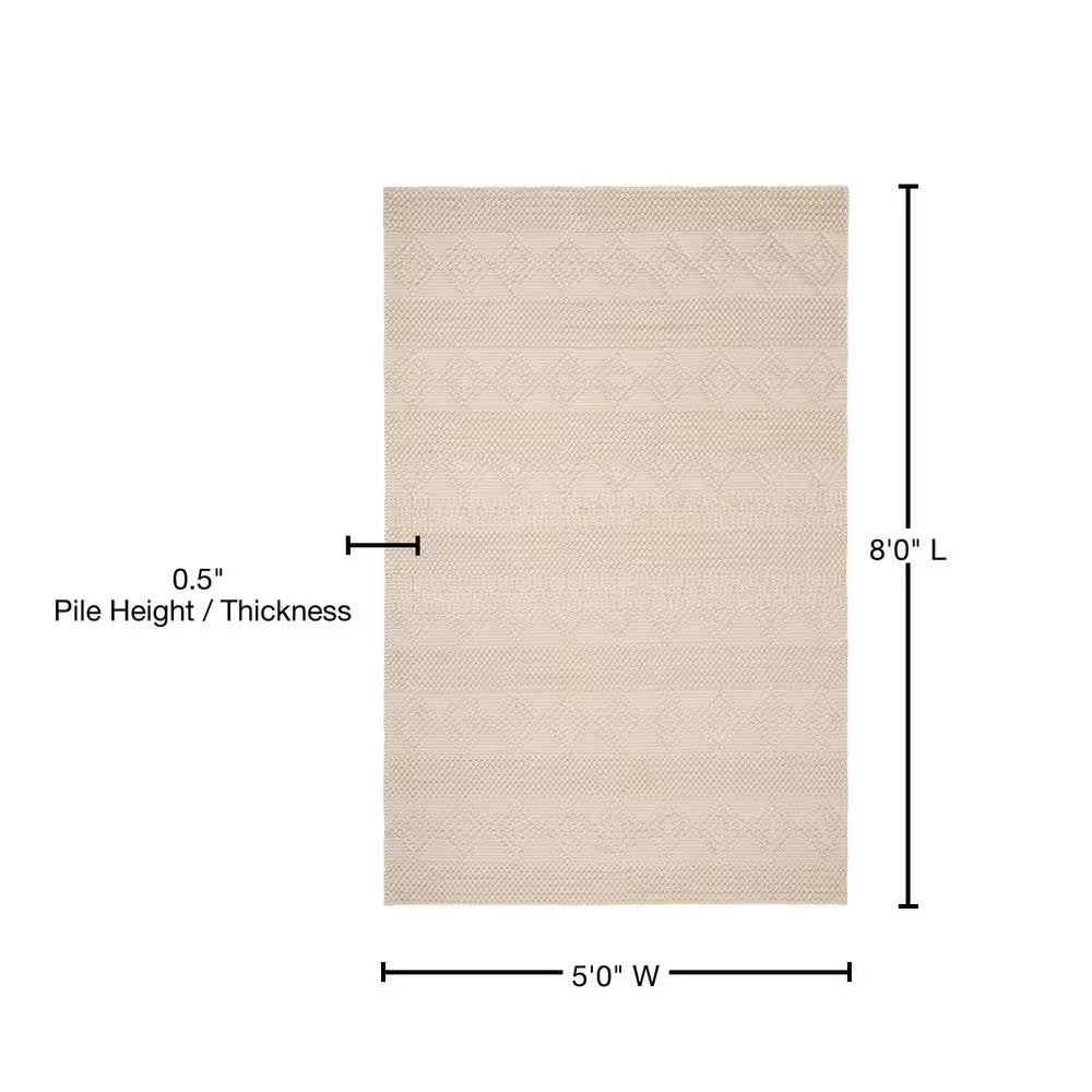Natura Ivory 5 Ft. X 8 Ft. Striped Diamonds Area Rug